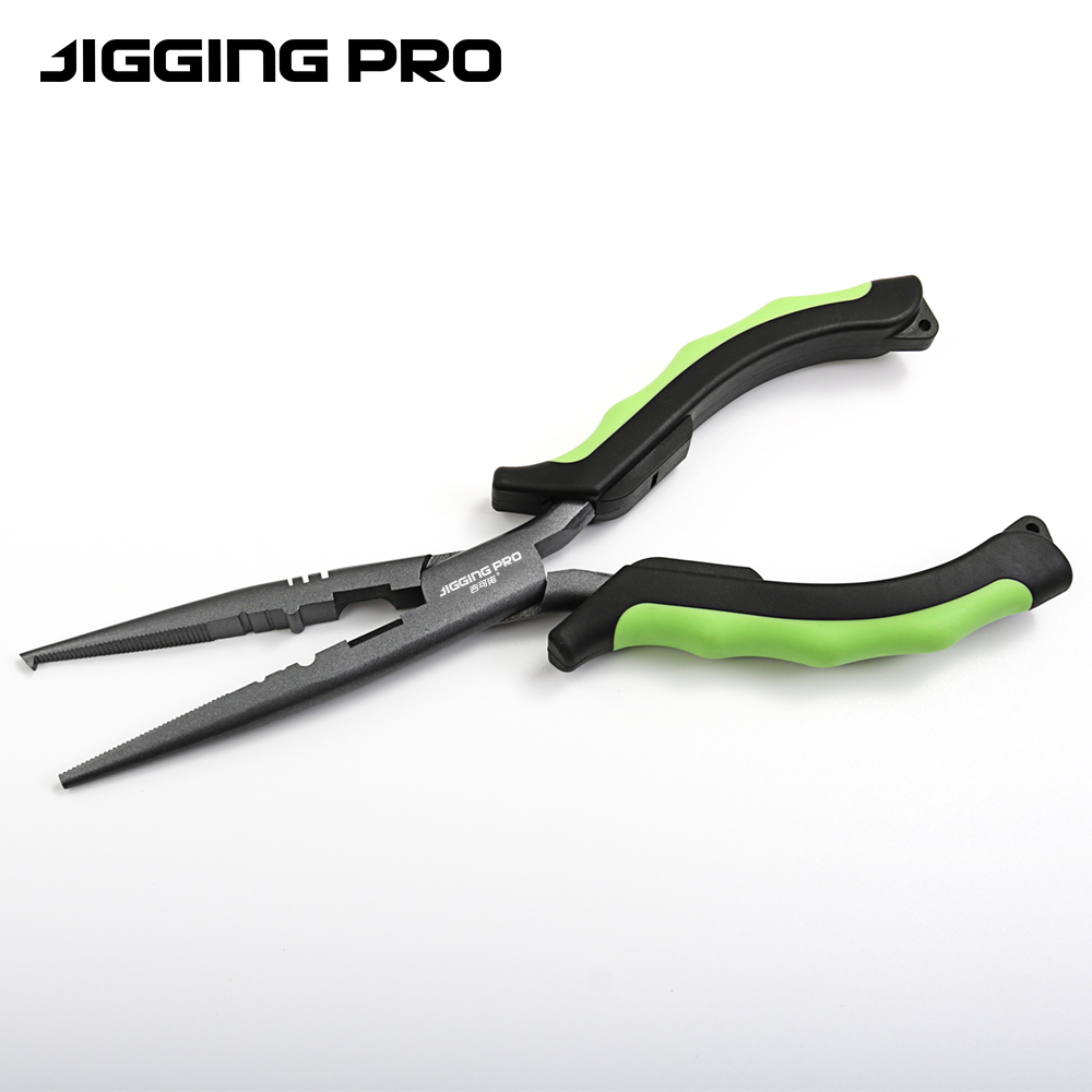 Saltwater Line - JIGGINGPRO Lange Neus Visserijtang PTFE Corrosiebestendig